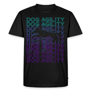 Dog Agility Dresseur de chiens Retro - T-shirt Premium bio Homme - noir - Devant - Nico (187cm)