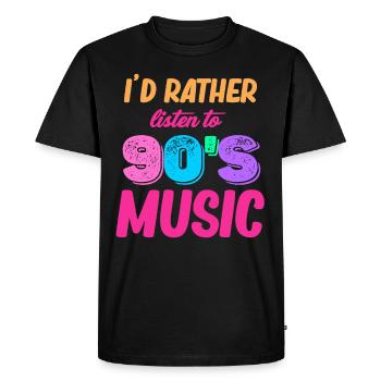 Je préfère écouter de la musique des années 90, de l’âge des baby-boomers, - T-shirt Premium bio Homme - noir - Devant - Nico (187cm)