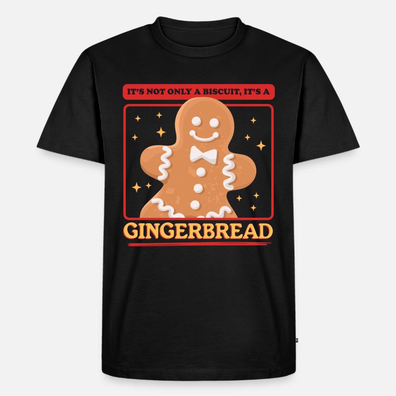 Lebkuchen Lebkuchenmann Geschenk - Männer Premium Bio T-Shirt - Schwarz