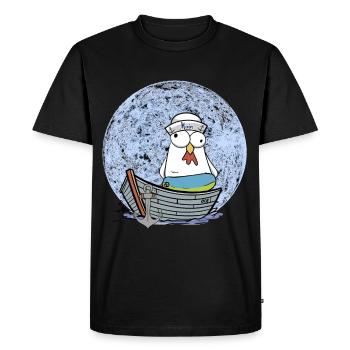 Poulet marin bateau marin maritime Ahoy Moin - T-shirt Premium bio Homme - noir - Devant - Nico (187cm)