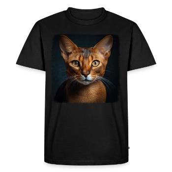 Abyssinian Cat Abessinierkatze - Men's Premium Organic T-Shirt - black - Front - Nico (187cm)