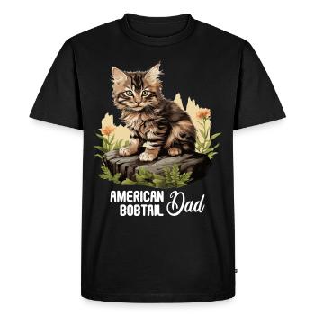 Chat Chats American Bobtail - T-shirt Premium bio Homme - noir - Devant - Nico (187cm)