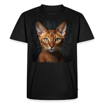 Abyssinian Cat Abessinierkatze - Men's Premium Organic T-Shirt - black - Front - Nico (187cm)