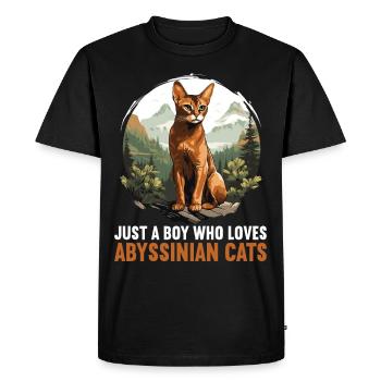 Abyssinian Cat Abessinierkatze - Men's Premium Organic T-Shirt - black - Front - Nico (187cm)