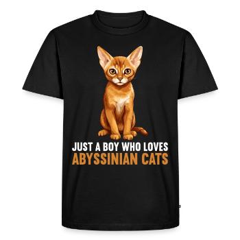 Abyssinian Cat Abessinierkatze - Men's Premium Organic T-Shirt - black - Front - Nico (187cm)