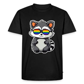 LGBTQ Waschbär - Männer Premium Bio T-Shirt - Schwarz - Vorne - Nico (187cm)