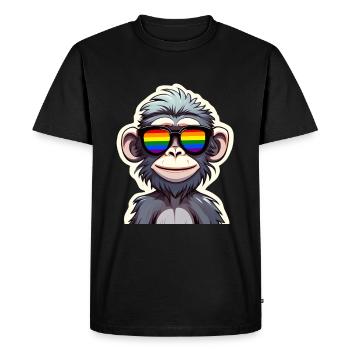 Lunettes de soleil LGBTQ Pride Month Monkey Arc-en-ciel - T-shirt Premium bio Homme - noir - Devant - Nico (187cm)