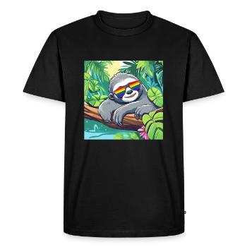 LGBTQ Faultier - Männer Premium Bio T-Shirt - Schwarz - Vorne - Nico (187cm)