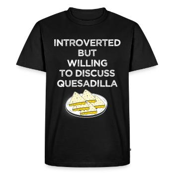 Introverti, mais prêt à parler de - T-shirt Premium bio Homme - noir - Devant - Nico (187cm)