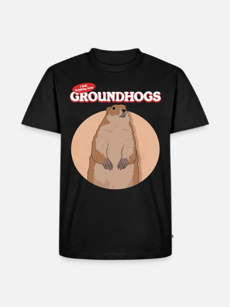 Marmots Mankai Munggen Groundhog Gift - Men's Premium Organic T-Shirt - black