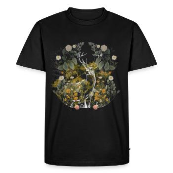 Deer, Red Deer, Sweden, Scandinavia, Nature, Flora - Men's Premium Organic T-Shirt - black - Front - Nico (187cm)