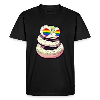LGBTQ Snake - Men's Premium Organic T-Shirt - black - Front - Nico (187cm)