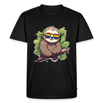 LGBTQ Koala mit Sonnenbrille - Männer Premium Bio T-Shirt - Schwarz - Vorne - Nico (187cm)