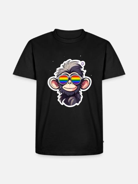 LGBTQ Affe - Männer Premium Bio T-Shirt - Schwarz