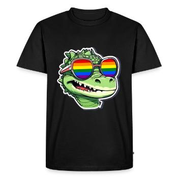 LGBTQ Crocodile LGBT Sunglasses Rainbow Pride - Men's Premium Organic T-Shirt - black - Front - Nico (187cm)