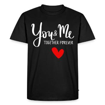 AMOUR Coeur Saint Valentin Amour Coeur Romance - T-shirt Premium bio Homme - noir - Devant - Nico (187cm)