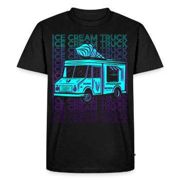 Pilote de camion de crème glacée rétro - T-shirt Premium bio Homme - noir - Devant - Nico (187cm)