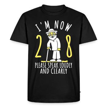 28th birthday 28th 28th I'm 28 years old now - Men's Premium Organic T-Shirt - black - Front - Nico (187cm)