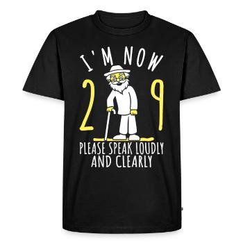 29e anniversaire 29er 29e J’ai 29 ans maintenant - T-shirt Premium bio Homme - noir - Devant - Nico (187cm)
