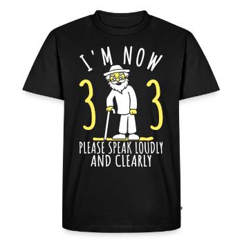 33rd birthday 33rd 33rd I am now 33 years old - Men's Premium Organic T-Shirt - black - Front - Nico (187cm)