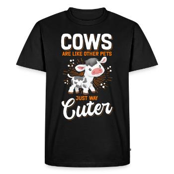 Vache vaches mignonnes vache amant cadeau - T-shirt Premium bio Homme - noir - Devant - Nico (187cm)