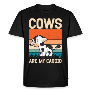 Vache Amoureux de la vache | cadeau de vaches drôles - T-shirt Premium bio Homme - noir - Devant - Nico (187cm)