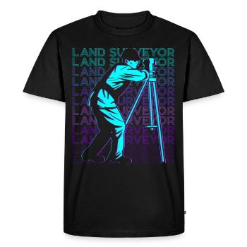 Surveyor Land Surveying Cartographer Retro - Men's Premium Organic T-Shirt - black - Front - Nico (187cm)