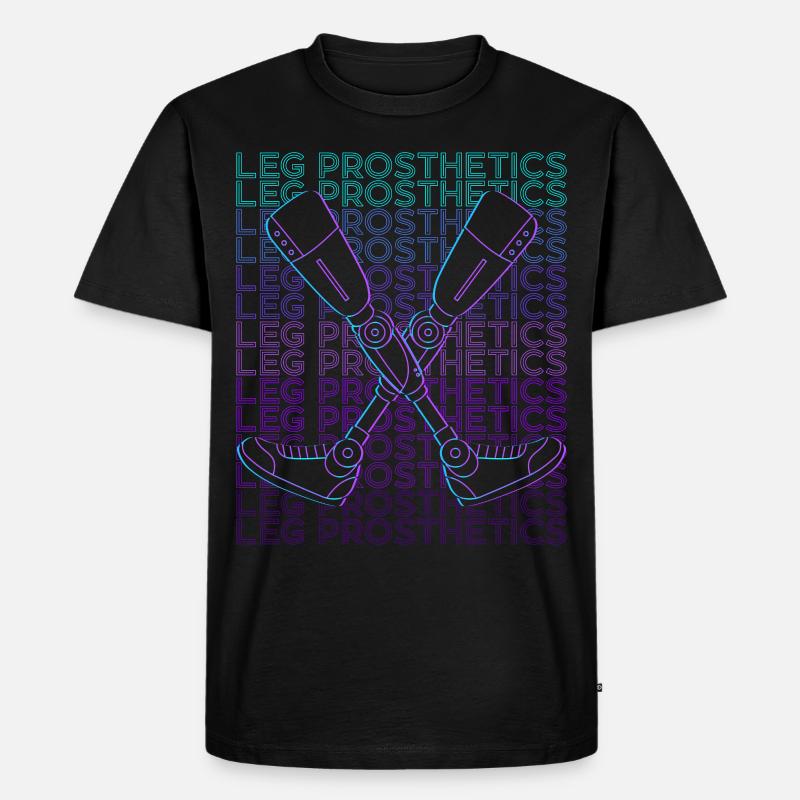 Beinprothesen Amputierte Amputation Retro - Männer Premium Bio T-Shirt - Schwarz