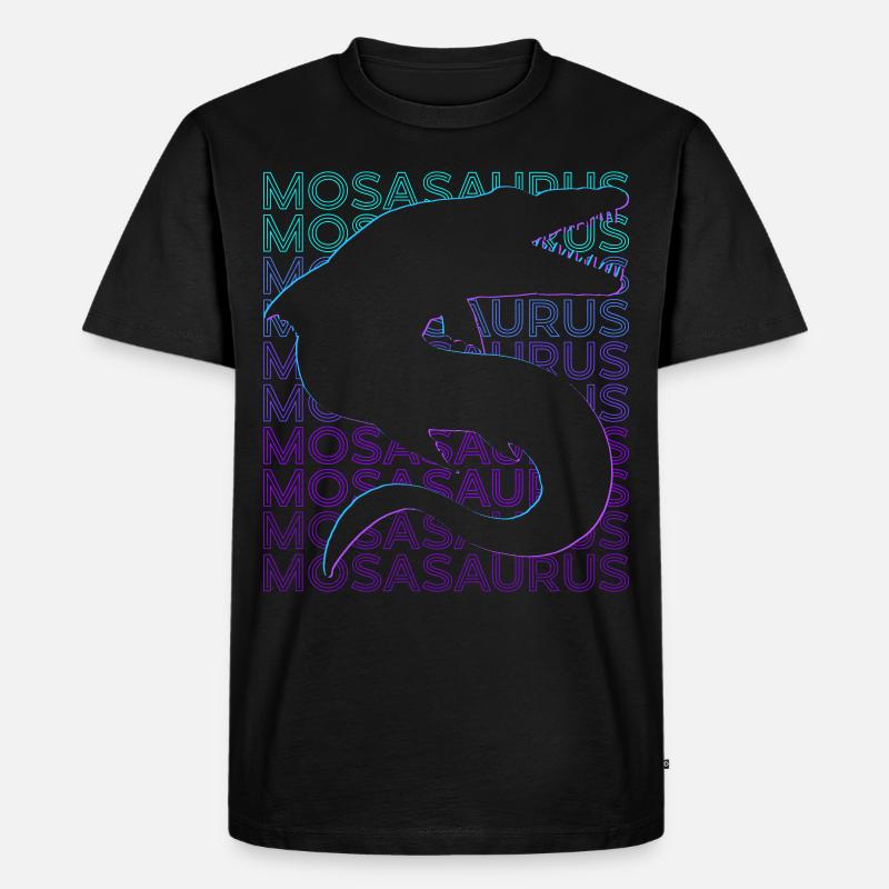 Mosasaurus Dinosaurier Retro - Männer Premium Bio T-Shirt - Schwarz