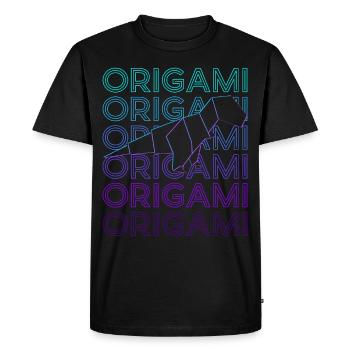 Origami Paper Crane Japanese Culture Retro - Men's Premium Organic T-Shirt - black - Front - Nico (187cm)