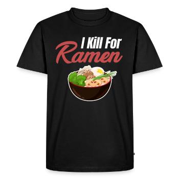 Je tue pour Ramen Hot Bowl Asiatique Japonais Amant - T-shirt Premium bio Homme - noir - Devant - Nico (187cm)