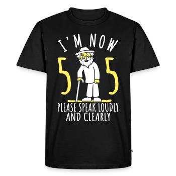 55th Birthday 55th 55th I am now 55 years old - Men's Premium Organic T-Shirt - black - Front - Nico (187cm)