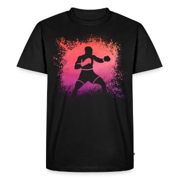 Boxe - T-shirt Premium bio Homme - noir - Devant - Nico (187cm)