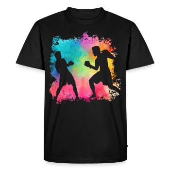 Boxe - T-shirt Premium bio Homme - noir - Devant - Nico (187cm)