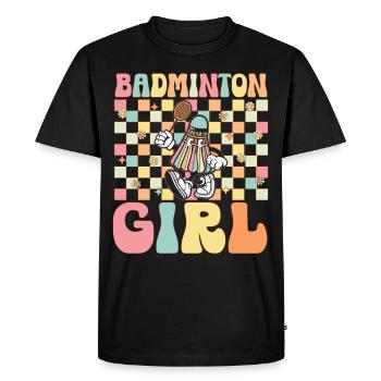 Badminton Fille Groovy Joueur - T-shirt Premium bio Homme - noir - Devant - Nico (187cm)