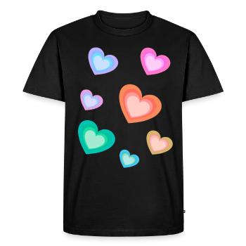 Sincère Saint-Valentin Fête des mères Anniversaire - T-shirt Premium bio Homme - noir - Devant - Nico (187cm)