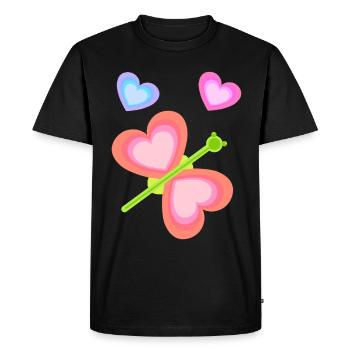 Bébé Tout-petit Printemps Papillon Coeurs Années 80 - T-shirt Premium bio Homme - noir - Devant - Nico (187cm)