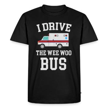 T-shirt je me porte volontaire pour conduire le Wee Woo Bus Amb - T-shirt Premium bio Homme - noir - Devant - Nico (187cm)