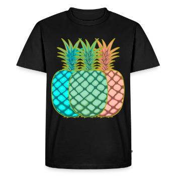 Pineapple Vintage Fruit Fruits - Men's Premium Organic T-Shirt - black - Front - Nico (187cm)
