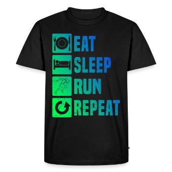 Course Cross Country Course Femmes Jogging - T-shirt Premium bio Homme - noir - Devant - Nico (187cm)