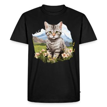 Chat Chats American Wirehair - T-shirt Premium bio Homme - noir - Devant - Nico (187cm)