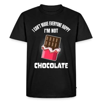 Funny Chocolate Lover Saying Chocolate - Men's Premium Organic T-Shirt - black - Front - Nico (187cm)