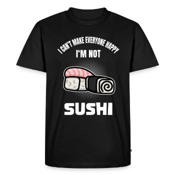 Drôle d’amant de Sushin disant de la nourriture japonaise - T-shirt Premium bio Homme - noir - Devant - Nico (187cm)