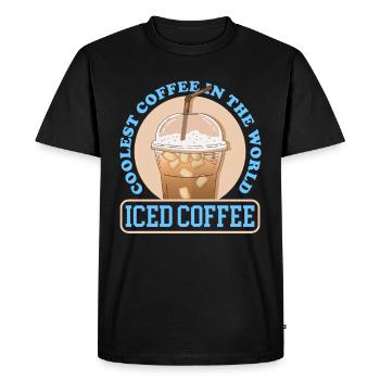 Iced Coffee Iced Coffee Coffee Lover Gift - Men's Premium Organic T-Shirt - black - Front - Nico (187cm)