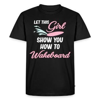 Laissez cette fille vous montrer comment - T-shirt Premium bio Homme - noir - Devant - Nico (187cm)