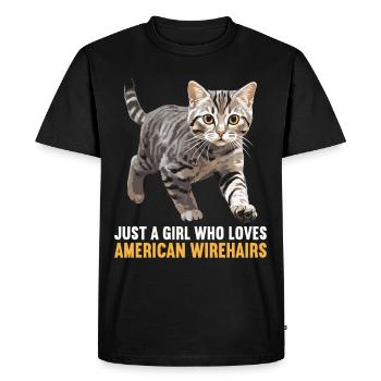 Chat Chats American Wirehair - T-shirt Premium bio Homme - noir - Devant - Nico (187cm)