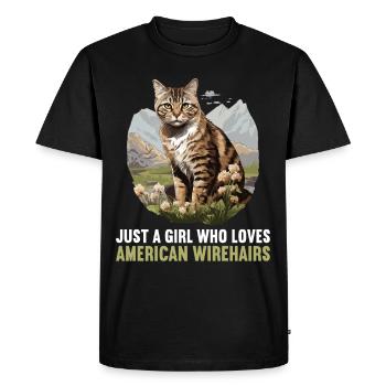 Chat Chats American Wirehair - T-shirt Premium bio Homme - noir - Devant - Nico (187cm)