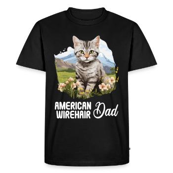 Chat Chats American Wirehair - T-shirt Premium bio Homme - noir - Devant - Nico (187cm)