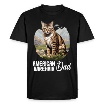 Chat Chats American Wirehair - T-shirt Premium bio Homme - noir - Devant - Nico (187cm)