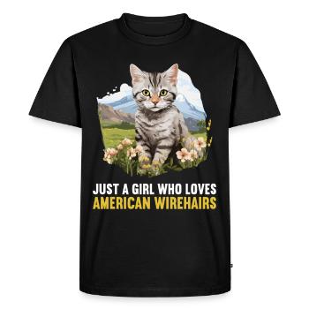 Chat Chats American Wirehair - T-shirt Premium bio Homme - noir - Devant - Nico (187cm)